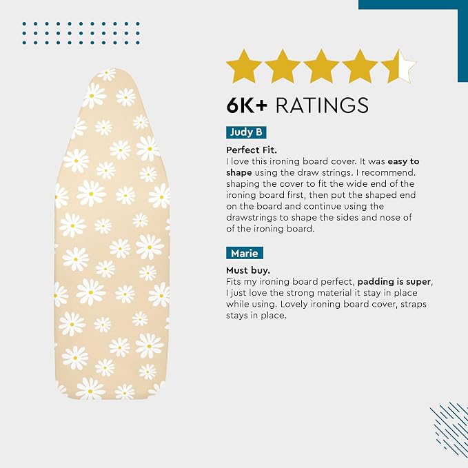 Encasa XO Ironing Board Cover and Pad, Thick Felt 28"x12" - Image 5