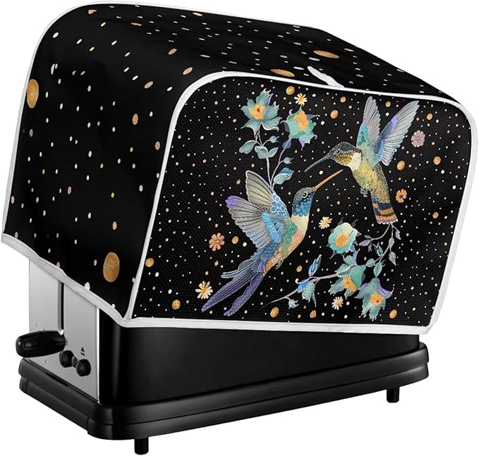 Hummingbirds Print 4 Slice Toaster Cover Waterproof Toaster Dust Cover Fingerprint Protection for Kitchen Small Appliance