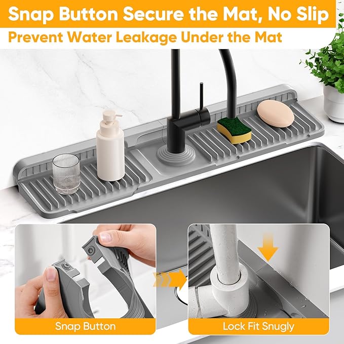 24'' Longer Faucet Mat for Kitchen Sink Splash GuardKitchen Sink Faucet Mat - Image 4