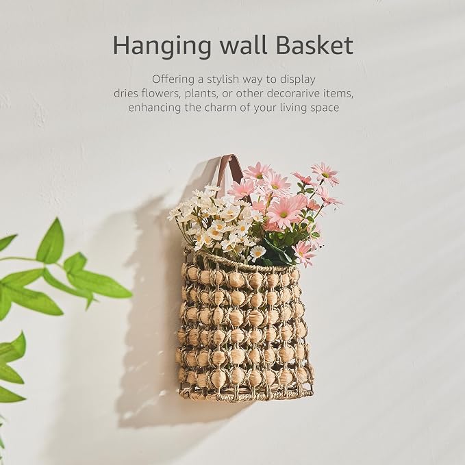 Wall Hanging Pocket Basket Portable Storage Basket Decorative Boho Mounted - Image 3