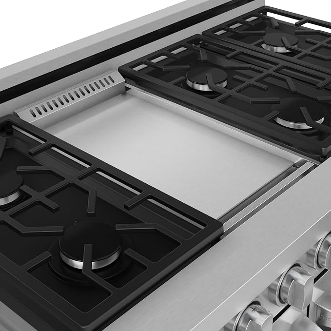 Gordon Ramsay by THOR Kitchen 48 Inch Professional Gas Range with Double Oven in Stainless Steel