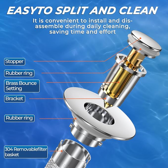Bathroom Sink Drain Strainer, Pop-up Sink Drain Strainer - Image 8