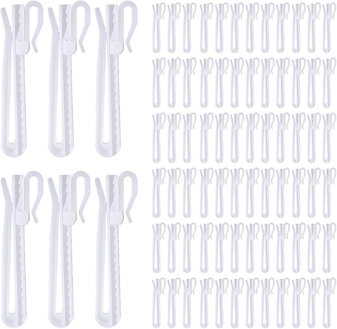 80 Pcs Plastic Curtain Hooks, Adjustable Pinch Pleat Hooks, Ratchet System by senylanhxy