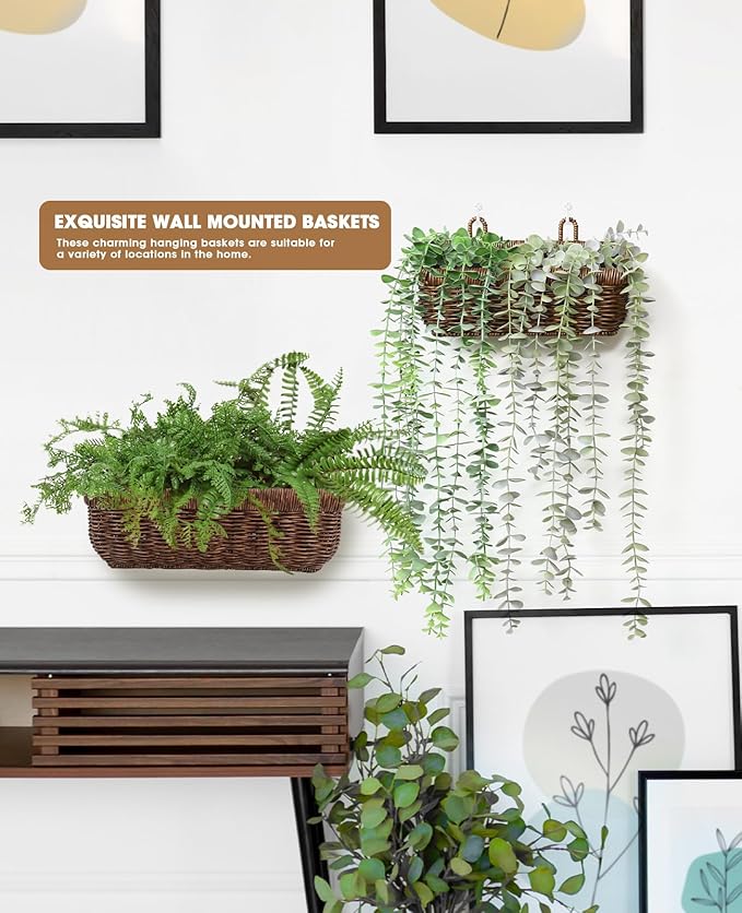 AceList Wall Hanging Basket, Boho Style Hand-Woven Hanging Storage Baskets - Image 6