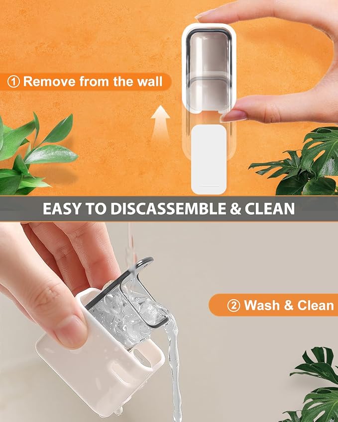 4 Pack Adhesive Wall Mount Toothbrush Holder - Image 3