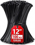 Zip Ties 12 inch, 100 Pack Heavy Duty Black Zip Ties by HAVEMETD