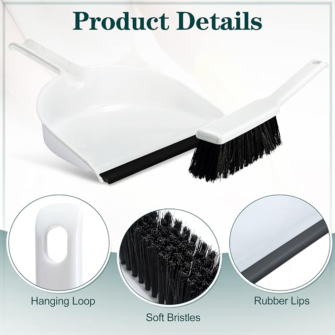 Zubebe 12 Pcs Mini Dustpan and Brush Set, Small Broom and Dustpan Set Small - Image 4
