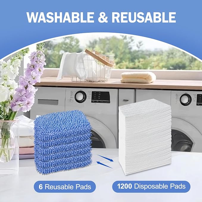6 Pack Reusable Mop Pads Compatible - Image 4