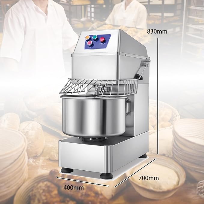 Commercial Dough Mixer Dual Rotating,21QT Two Speeds Mixing Dough Kneading Machine,Safety protection device & Timer Included,Electric Dough Kneading Machine for Restaurant Pizzeria