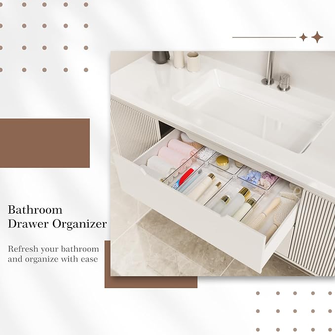 11 PCS Clear Plastic Drawer Organizer Set - Image 4