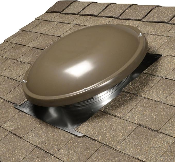 Master Flow GAF 1500 CFM Weathered Wood Roof Mount Attic Fan with Energy Cost Savings and High Airflow Capacity of upto 1500 cubic feet per minute for areas upto 2800 square feet