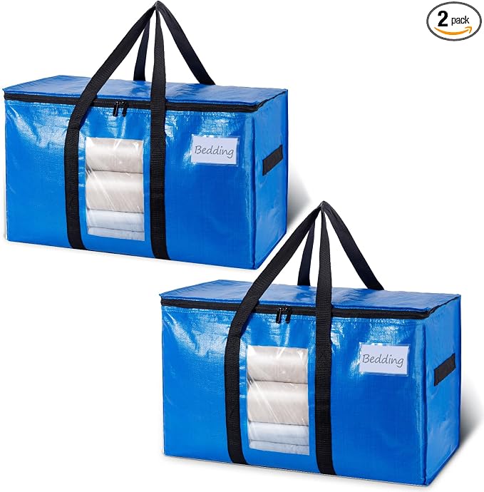 TAILI 2 Pack Blue Extra Large Moving Bags, Storage Bags by TAILI