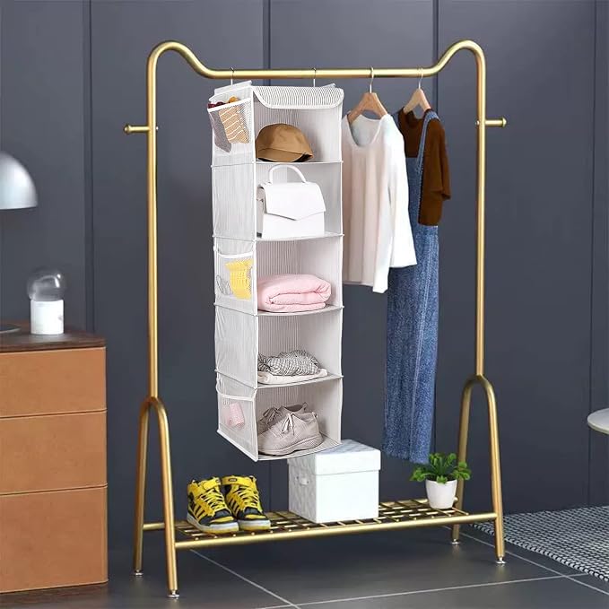 5 Shelves Hanging Closet Organizer, 2 Pack Hanging Storage - Image 6