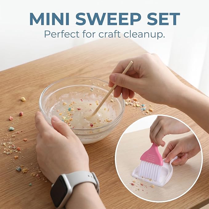 3 Pcs Mini Dustpan and Brush Set, Colorful Small Broom and Dustpan - Image 3