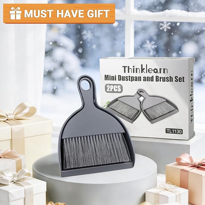 THINKLEARN 2PCS Small Dust Pan and Brush Set, Mini Broom Dustpan Kit - Image 7