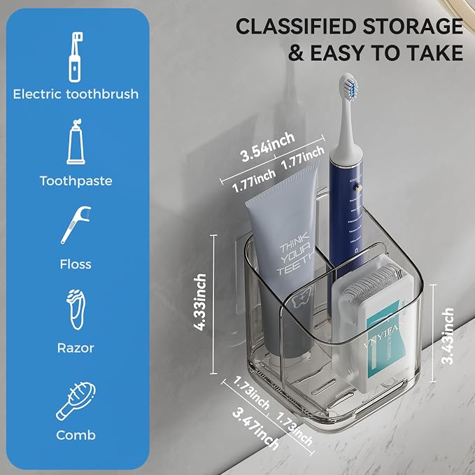 3 Slots Detachable Toothbrush Holders Wall Mounted - Image 2