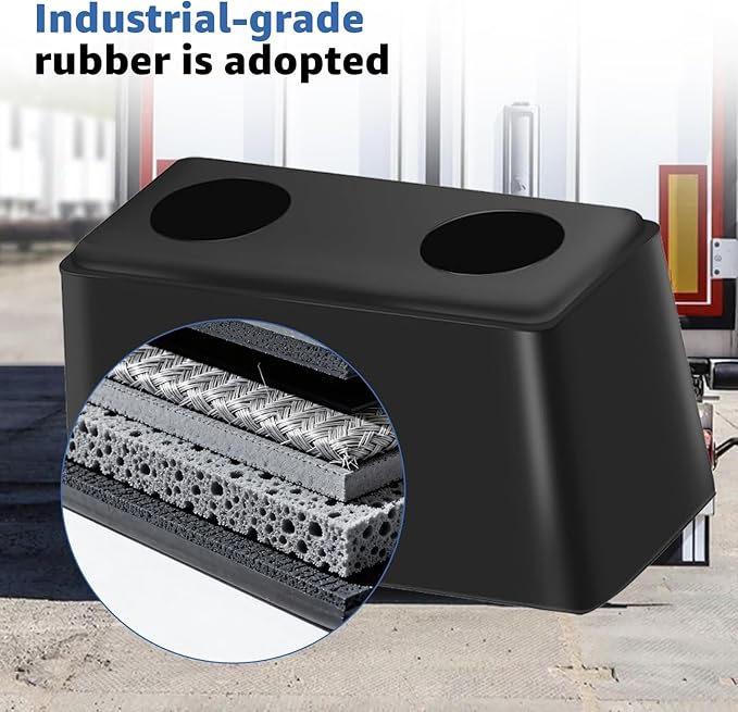 4-Pack Heavy Duty Rubber Bumper Blocks Industrial Dock Buffers – 6x3x3 Perfect for Truck Rear, Chassis, Flatbed Trailers, Reefer, Boat, Marinas & etc （4502-1276）