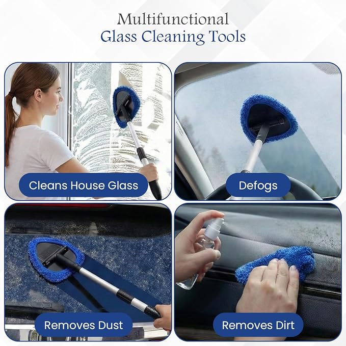Windshield Cleaner Tool for Inside Car Windows, 6 Microfiber Pads | 6 reusable - Image 6