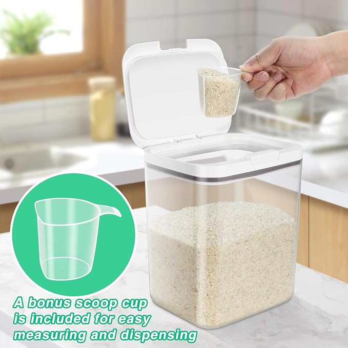 11 Lbs Rice Storage Container 5.8Qt Flour Sugar Containers - Image 7
