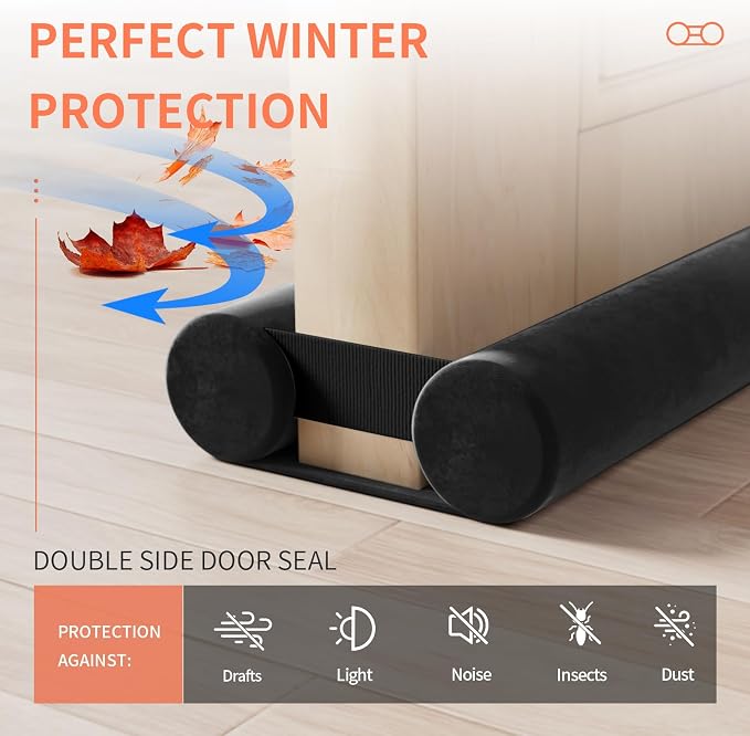 BKSAI Door Draft Stopper for Doors 29-35" No Adhesive Draft Stopper for Bottom - Image 4