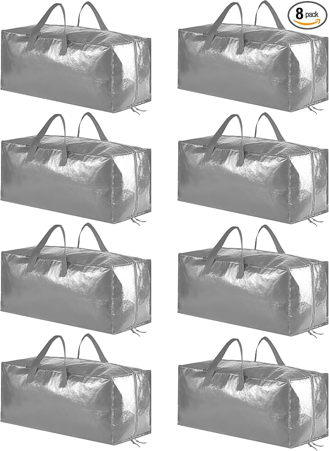 SpaceAid Heavy Duty Moving Bags, Extra Large Storage Totes W/Backpack Straps by SpaceAid