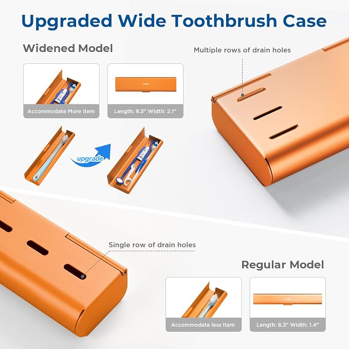 Wider Aluminum Toothbrush Travel Case, Portable Travel Toothbrush Holder - Image 7