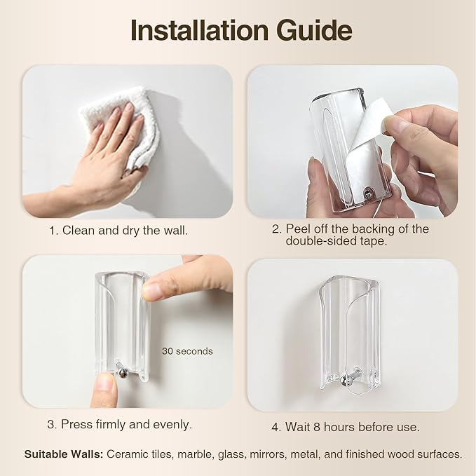 Electric Toothbrush Holder for Bathroom, Wall-Mounted Toothbrush Stand - Image 8