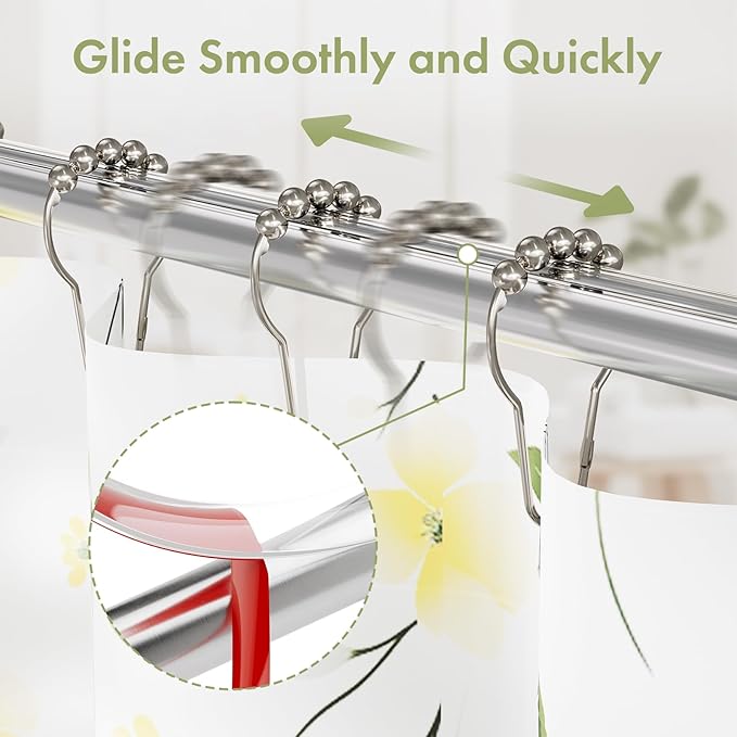 Shower Curtain Hooks, Decorative Shower Curtain Hooks Smooth - Image 6