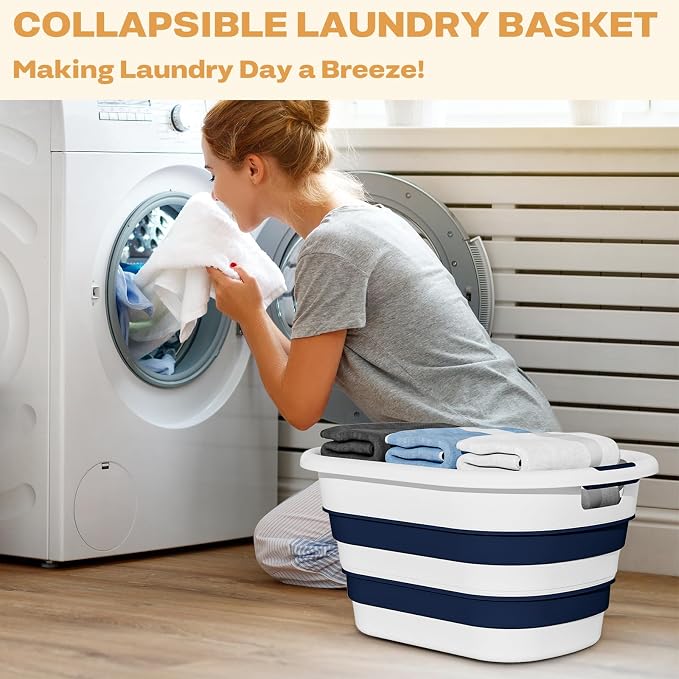 43L Collapsible Laundry Baskets plastic - Image 2