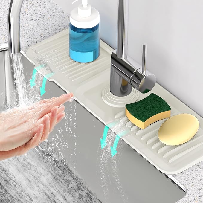 17.7inch Faucet Mat for Kitchen Sink Faucet Mat Kitchen Sink Splash Guard by Snoquir