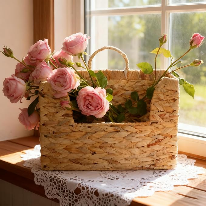 Extra-Strong Woven Wall Hanging Basket Organizer Decorative Handwoven Wicker - Image 9