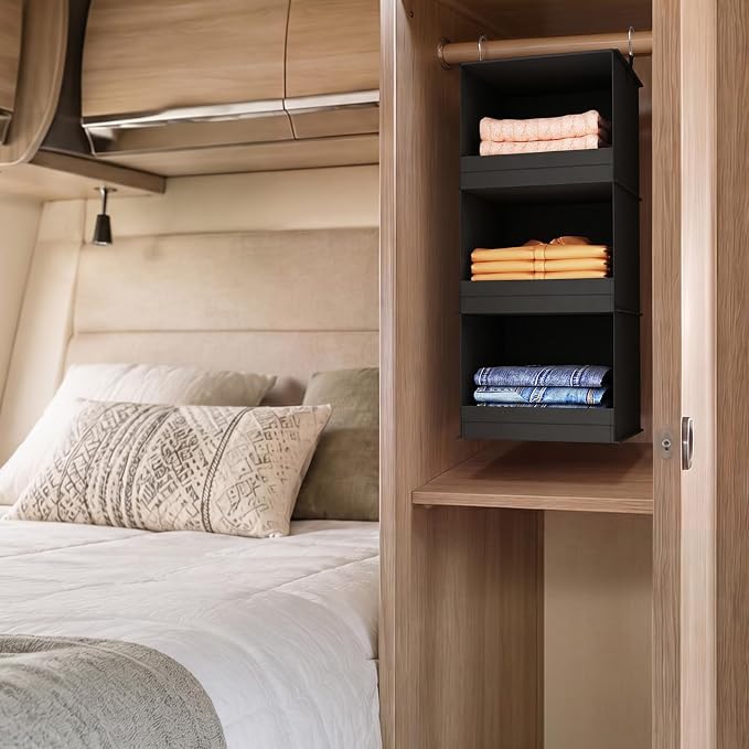 Lifewit RV Storage and Organization, Hanging Closet Shelves | 3 Shelf Front - Image 9