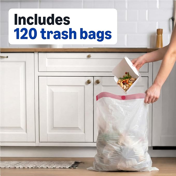 Amazon Basics Trash Bags, Tall Kitchen Drawstring, 13 Gallon, Packaging May Vary - Image 4