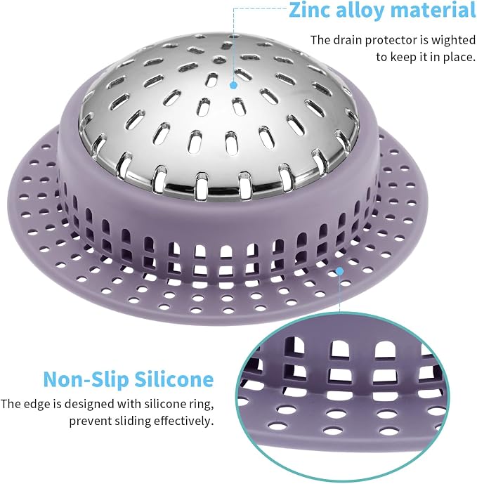 Aluvor Bathtub Drain Hair Catcher Shower Drain Cover Sink Drain Protector | - Image 5