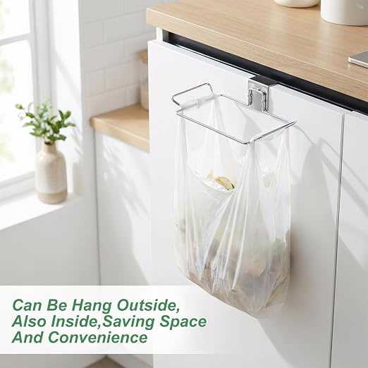 Large Stainless Steel Under Sink Garbage Trash Bag Holder Portable | Metal - Image 5