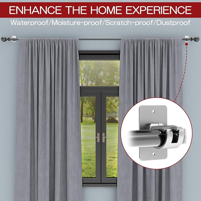 CIEMGNZOC 4PCS No Drill Curtain Brackets, Self-Adhesive Rods, Nail Free - Image 7