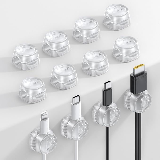 Lamicall 12 Pack Cord Organizer, Spring Cable Holder Clips | Smooth Adjustable by Lamicall