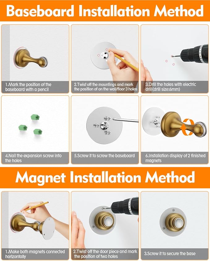 Magnetic Door Stoppers for Wall Door Catch Door Holder to Keep Door Open | 2 - Image 7