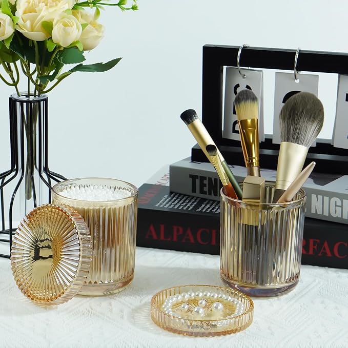 2 Pack Glass Container Qtip Holder - Image 2