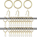 Hotop 60 Pcs 1.26 Inch Curtain Ring and 60 Pcs Pin Hook, 0.98/1.26/1.5/1.65 by HOTOP