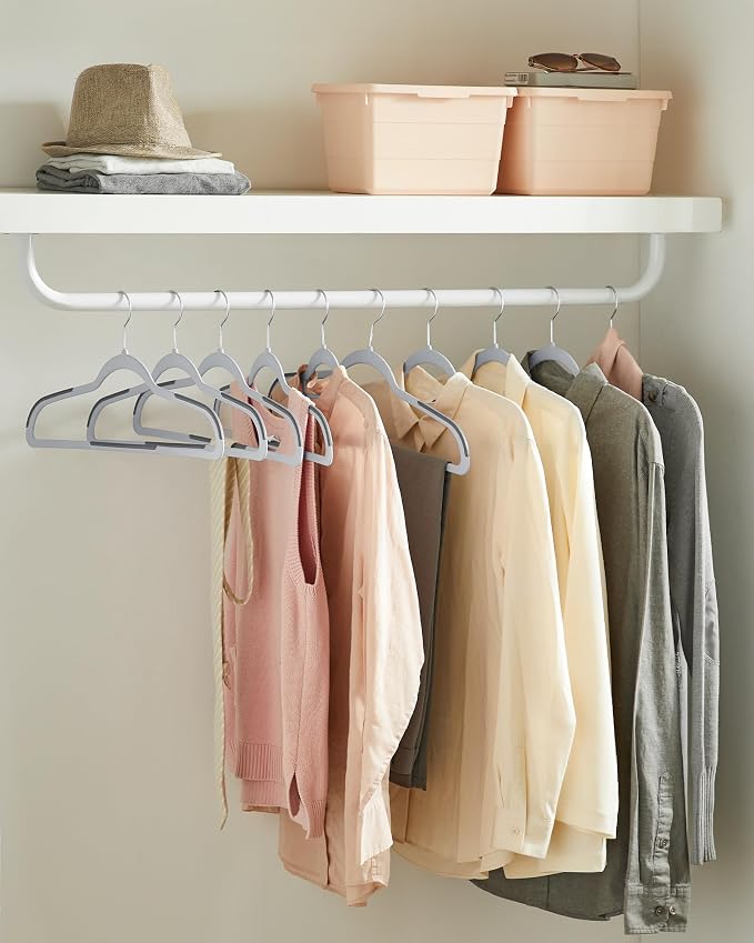 SONGMICS Plastic Clothes Hangers, Space-Saving | 0.2 Inches Thick, 17.7 Inches - Image 3