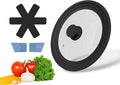 Universal Pot Lid (Ø 9.5 | 10 | 11″) incl. 2x Lid Holder & Felt Protector - Pot Cover, Pan, Frying Pan, Cast Iron Lid & Crock Pot