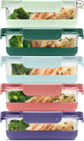 Ello Duraglass Refresh 3.4 Cup Meal Prep Containers, Everest | Glass meal prep by Ello