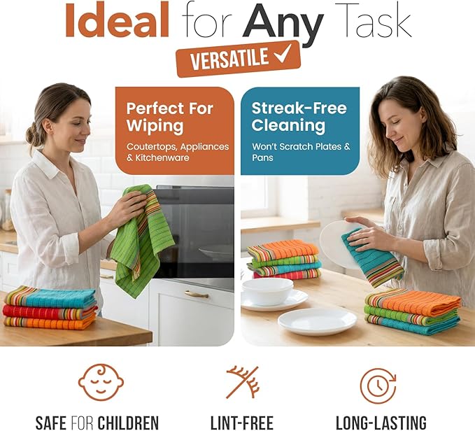 TEXAS LINEN CO. Kitchen Dish Towels, 100% Cotton Salsa Towels, Highly Absorbent - Image 6
