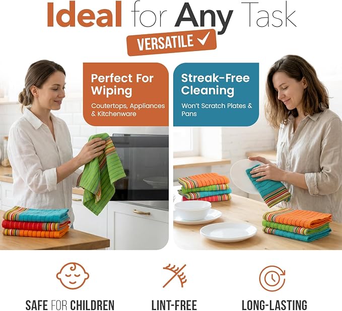 TEXAS LINEN CO. Kitchen Dish Towels, 100% Cotton Salsa Towels, Highly Absorbent - Image 6