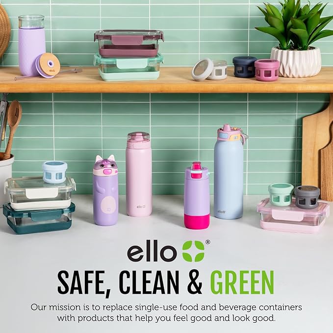 Ello Duraglass Refresh 3.4 Cup Meal Prep Containers, Melon | Glass meal prep - Image 7
