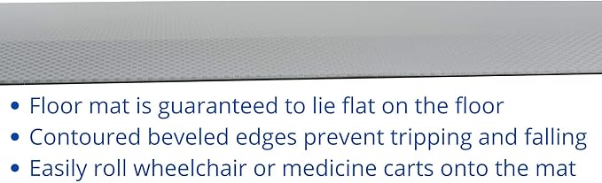 Secure FlatPad Fall Mat - Bedside Safety Protection Floor Pad, Anti Trip Beveled Edges, Elderly Seniors Disabled Fall Prevention Anti Fatigue, Waterproof Non Slip Cover (70" x 36" x 3/4")