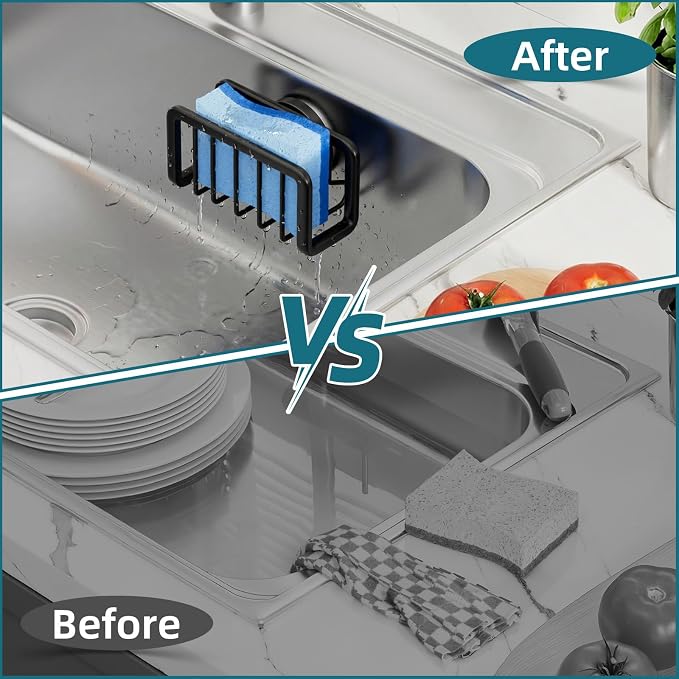 TAILI Black Sponge Holder for Kitchen Sink - Image 8