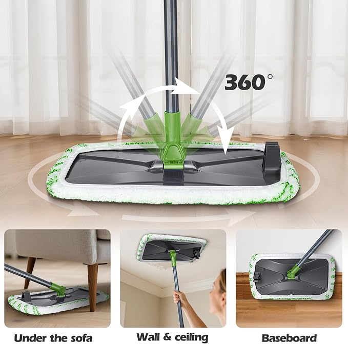 Hardwood Floor Mop, Extended Large Flat Floor Mop - Image 3