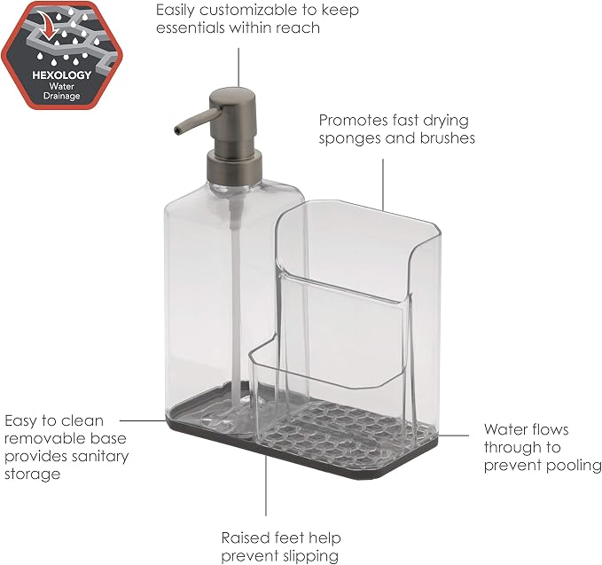 Spectrum Soap Dispenser with Sponge and Brush Holder - Image 2